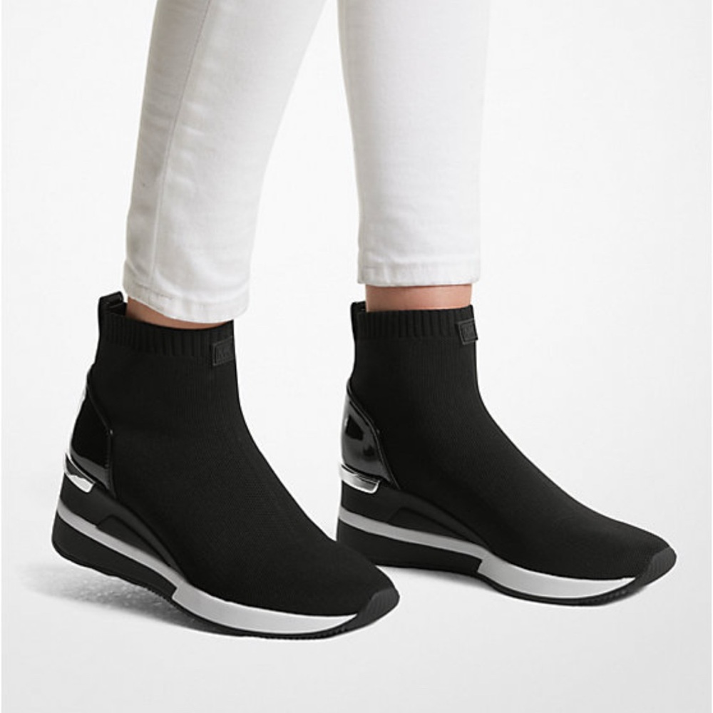 SOLD OUT!! Michael Kors Black Wedge Sneakers